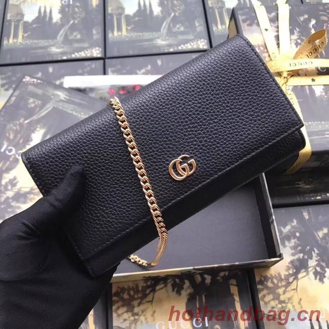 Gucci GG Marmont leather chain wallet 546585 black