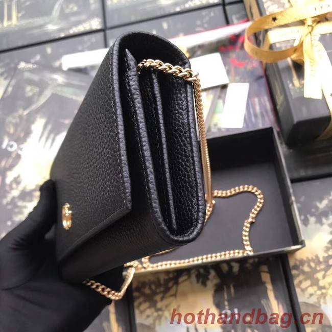 Gucci GG Marmont leather chain wallet 546585 black