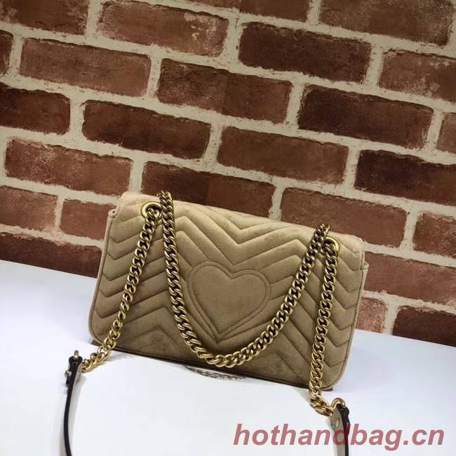 Gucci GG Marmont velvet medium shoulder bag 443497 Khaki