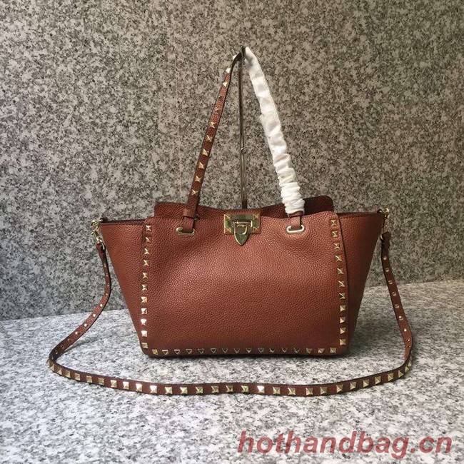 VALENTINO Rockstud medium tote 0972 brown