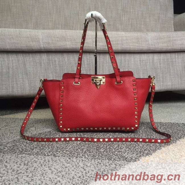 VALENTINO Rockstud medium tote 0972 red