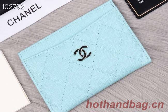 Chanel classic card holder Grained Calfskin & Gold-Tone Metal A31510 green