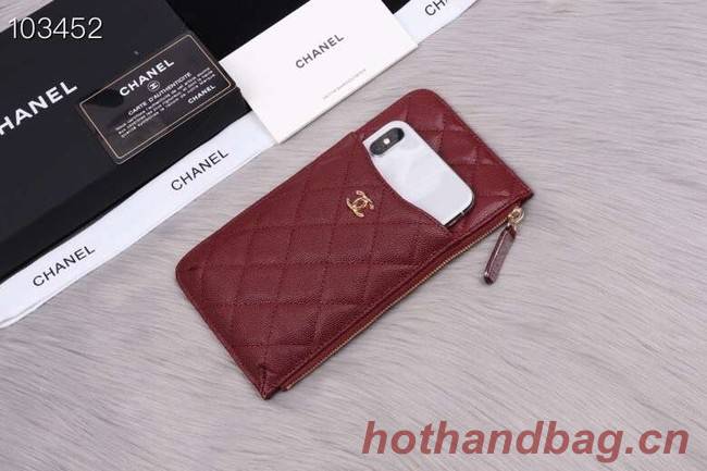 Chanel classic pouch Grained Calfskin& Gold-Tone Metal A84402 Burgundy