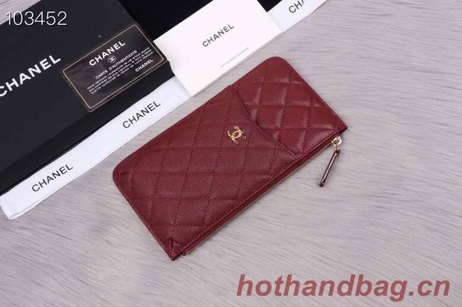 Chanel classic pouch Grained Calfskin& Gold-Tone Metal A84402 Burgundy