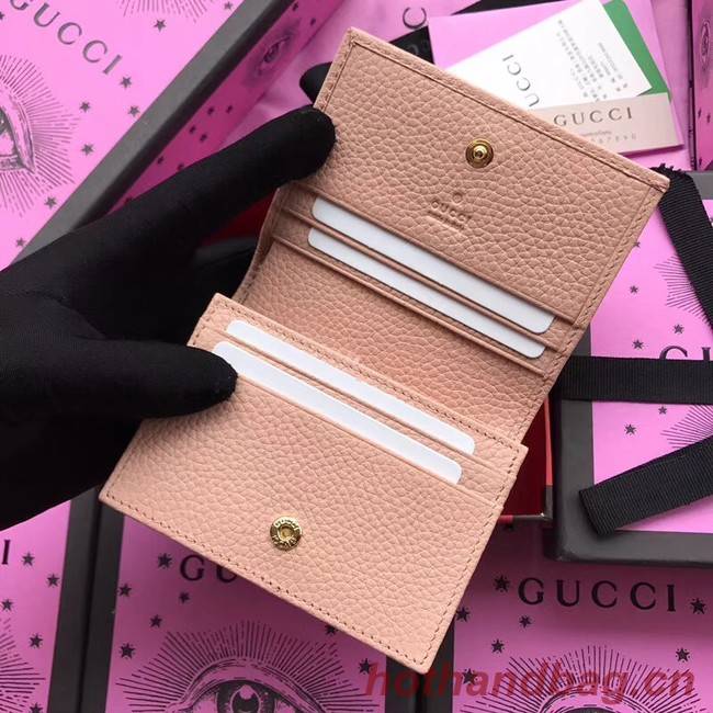 Gucci Leather card case 456126 Light pink