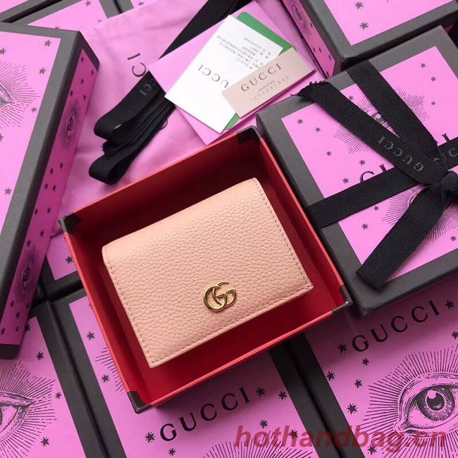 Gucci Leather card case 456126 Light pink