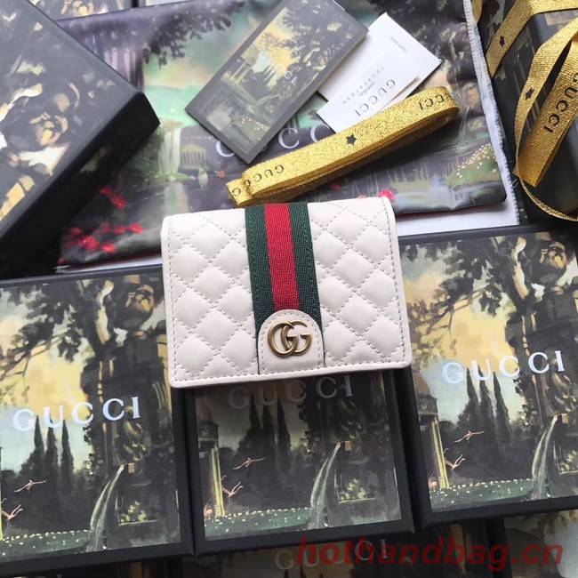 Gucci Leather card case with Double G 536453 white