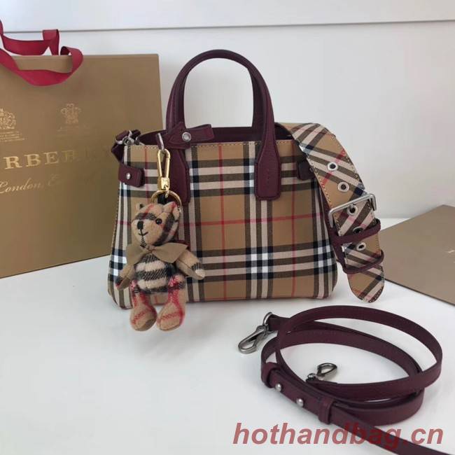 BURBERRY Baby Banner checked cross-body bag 10443 Burgundy