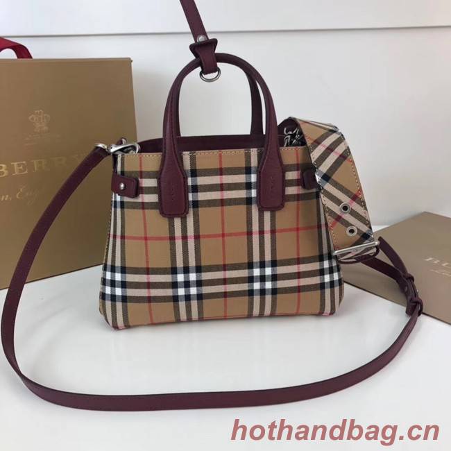 BURBERRY Baby Banner checked cross-body bag 10443 Burgundy