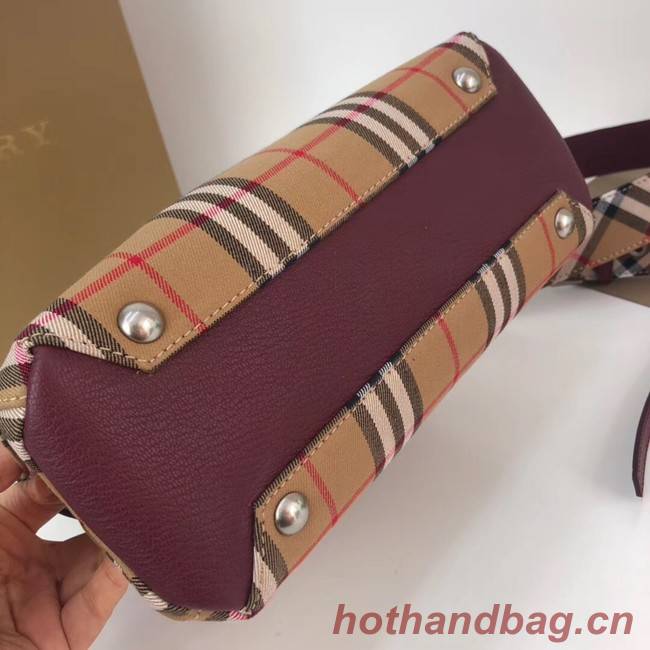 BURBERRY Baby Banner checked cross-body bag 10443 Burgundy