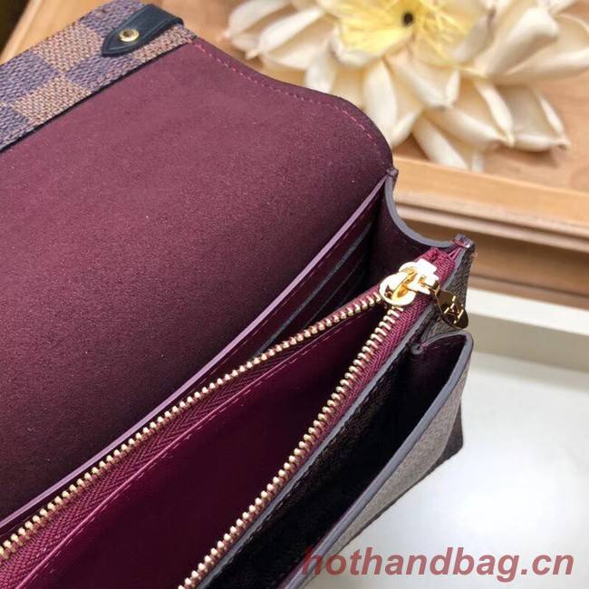 Louis Vuitton original VAVIN CHAIN WALLET N60237 Lie de Vin