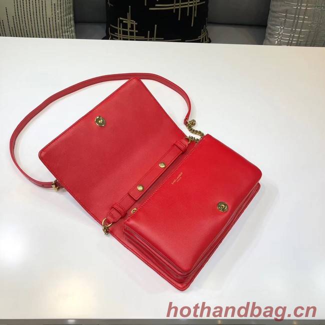 SAINT LAURENT Angie quilted leather shoulder bag 568906 red