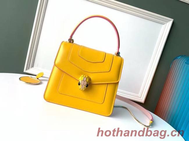 Bvlgari Serpenti Forever leather small crossbody bag 70736 yellow