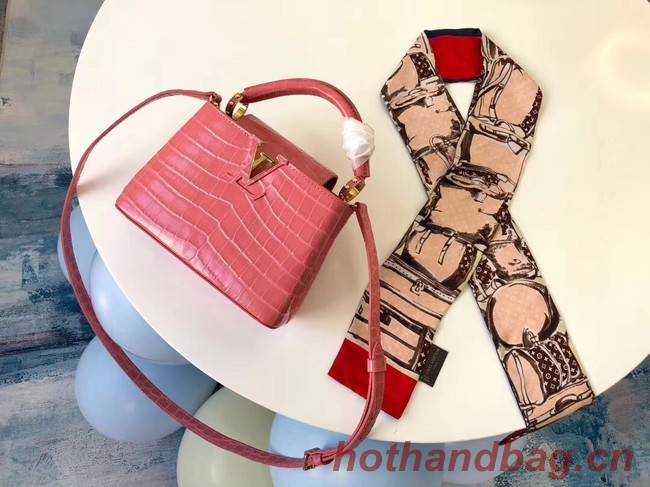 Louis vuitton original crocodile CAPUCINES PM M94587 pink