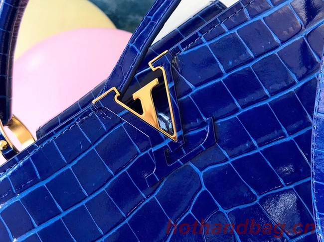 Louis vuitton original crocodile CAPUCINES PM M94587 blue