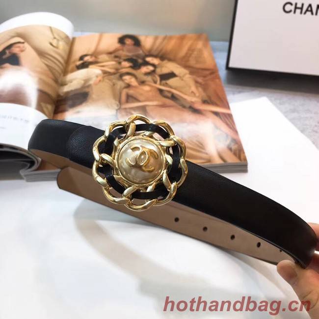 Chanel Calf Leather Belt Wide with 20mm 56611