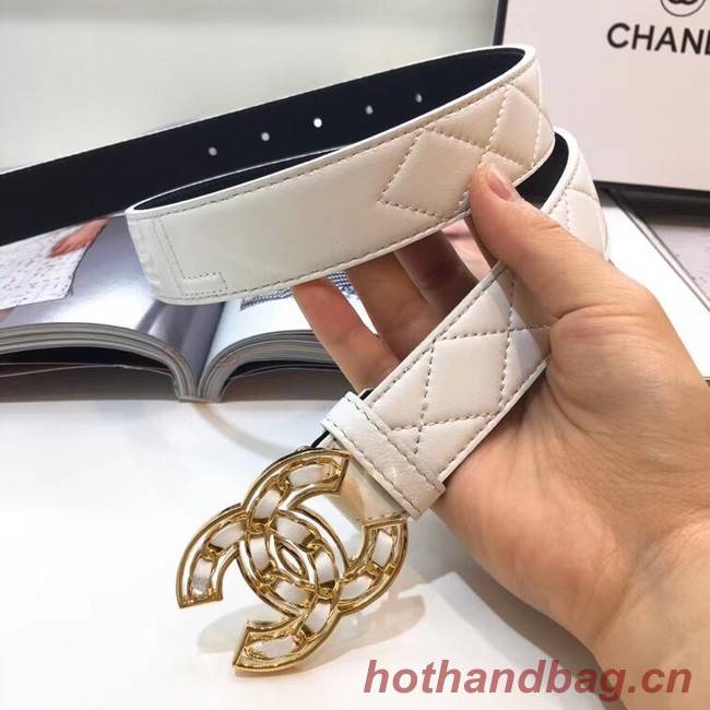 Chanel Calf Leather Belt Wide with 32mm 56607