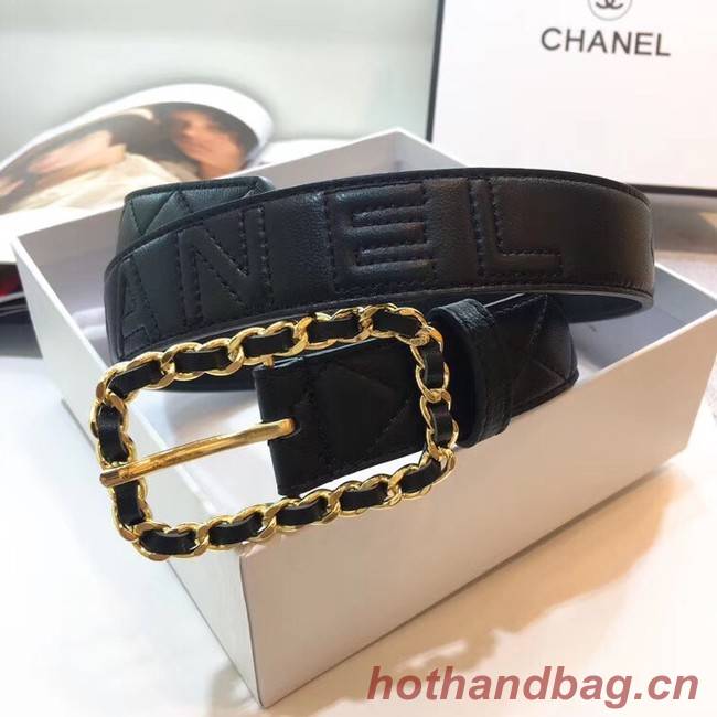 Chanel Calf Leather Belt Wide with 30mm 56600