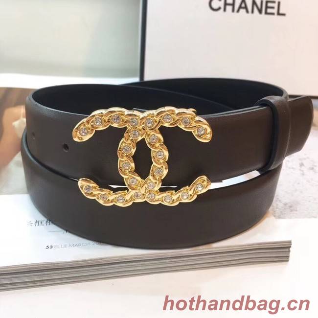 Chanel Calf Leather Belt Wide with 30mm 56603