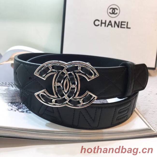 Chanel Calf Leather Belt Wide with 32mm 56609