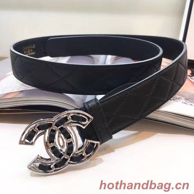 Chanel Calf Leather Belt Wide with 32mm 56609