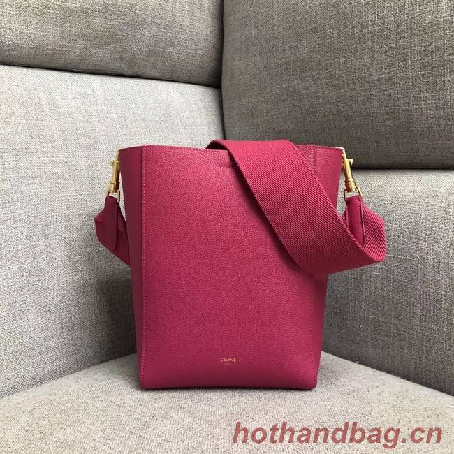 CELINE SANGLE BUCKET BAG IN SOFT GRAINED CALFSKIN 189593 ROSE