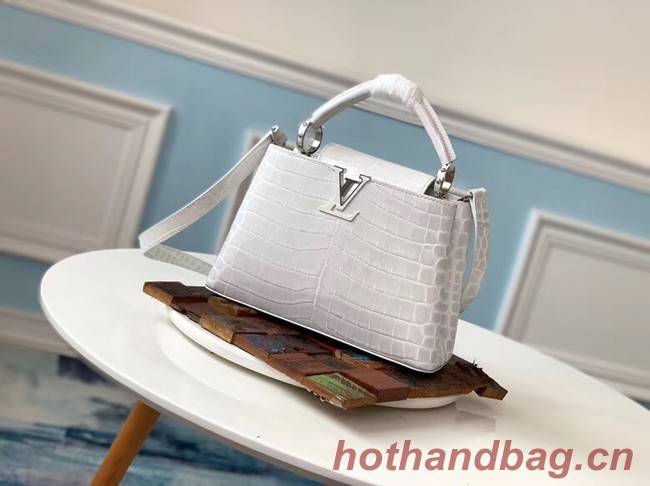 Louis vuitton original crocodile CAPUCINES PM M94587 cream