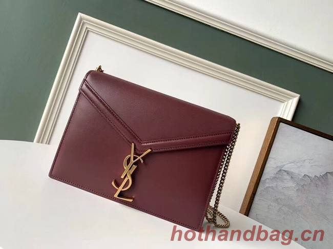 SAINT LAURENT Cassandra leather shoulder bag 532750 Burgundy