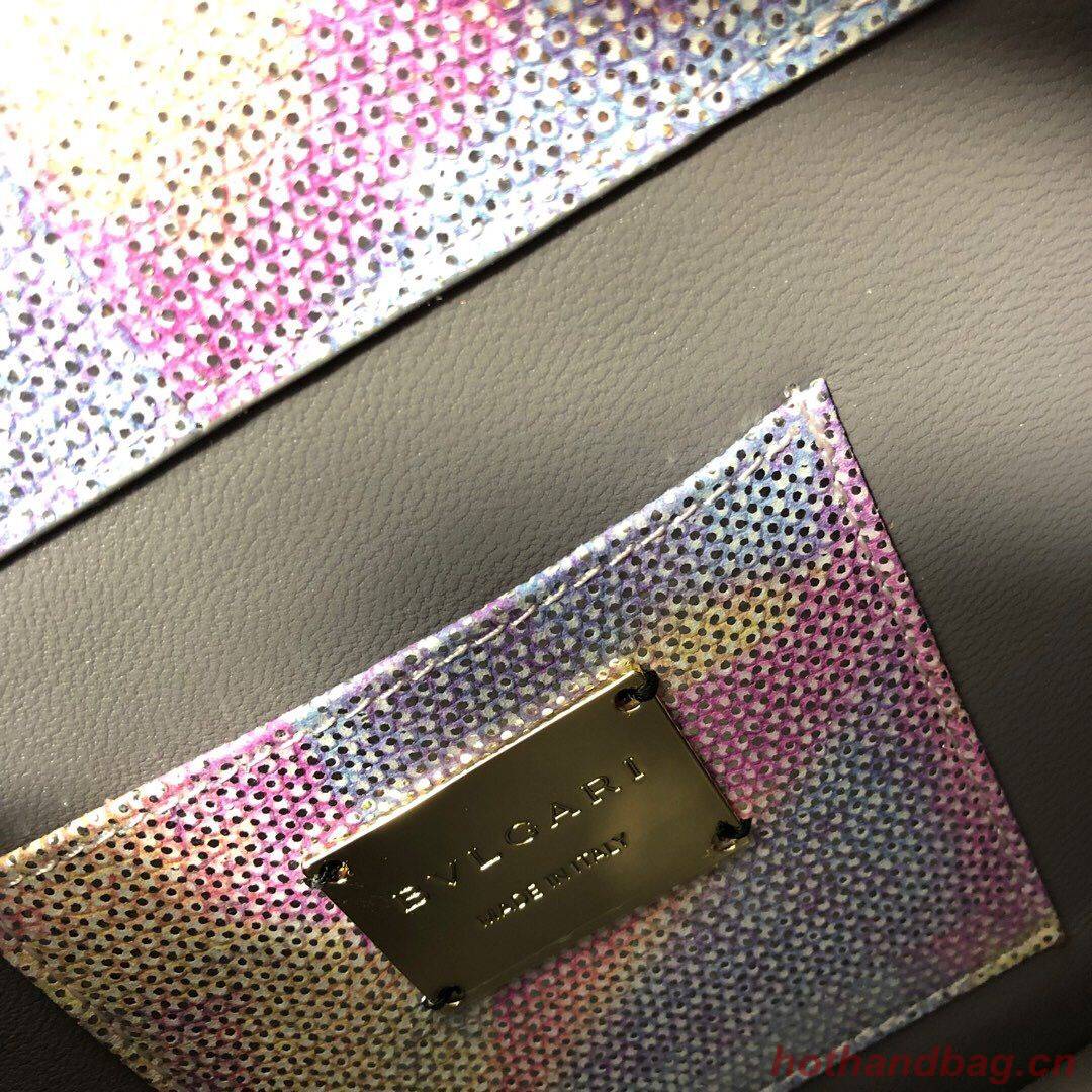 BVLGARI Serpenti Forever Metallic-leather Shoulder Bag 058962 Multicolor&Purple