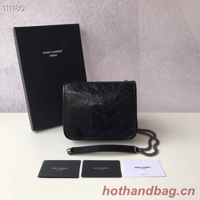 SAINT LAURENT Niki Mini leather shoulder bag 03743 black