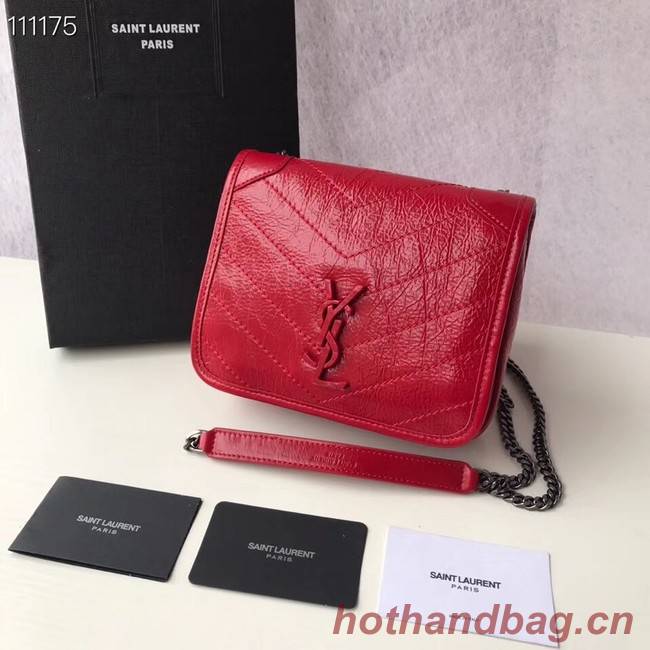 SAINT LAURENT Niki Mini leather shoulder bag 03743 red