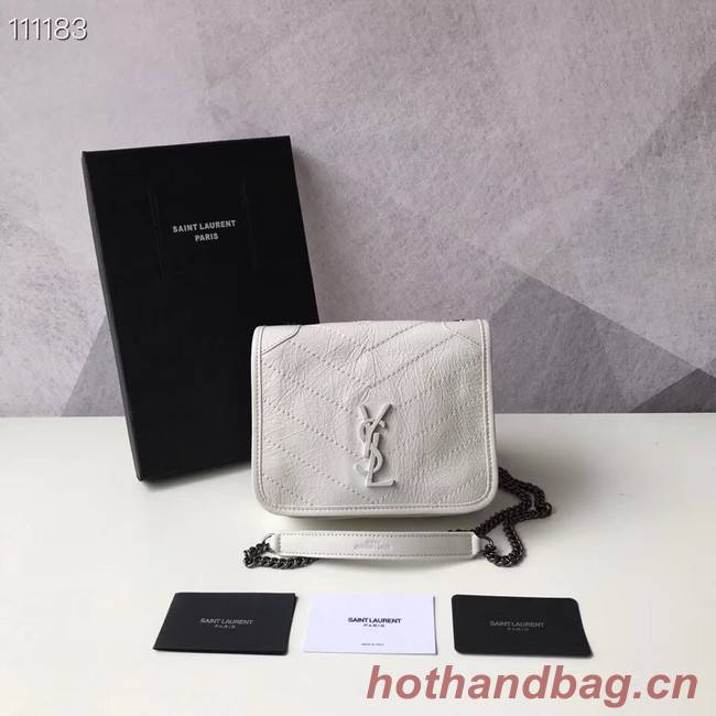 SAINT LAURENT Niki Mini leather shoulder bag 03743 white