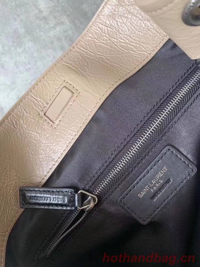 SAINT LAURENT NIKI MEDIUM SHOPPING BAG IN CRINKLED VINTAGE LEATHER 5814 Chestnut