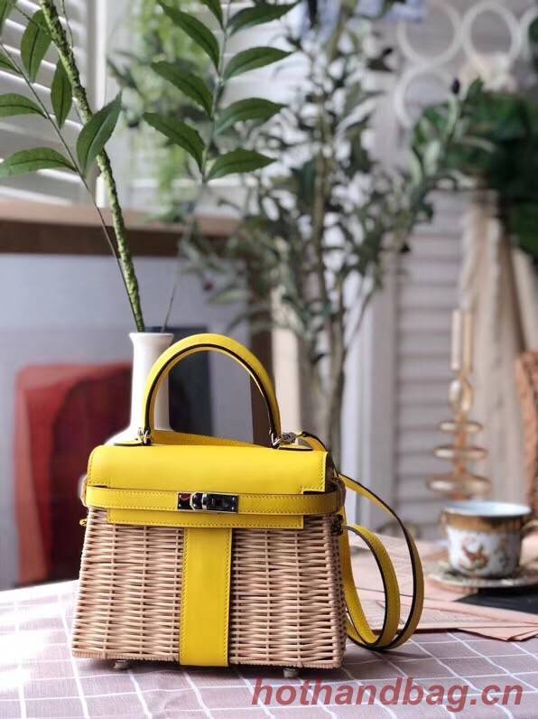 Hermes kelly picnic bag 9810 yellow