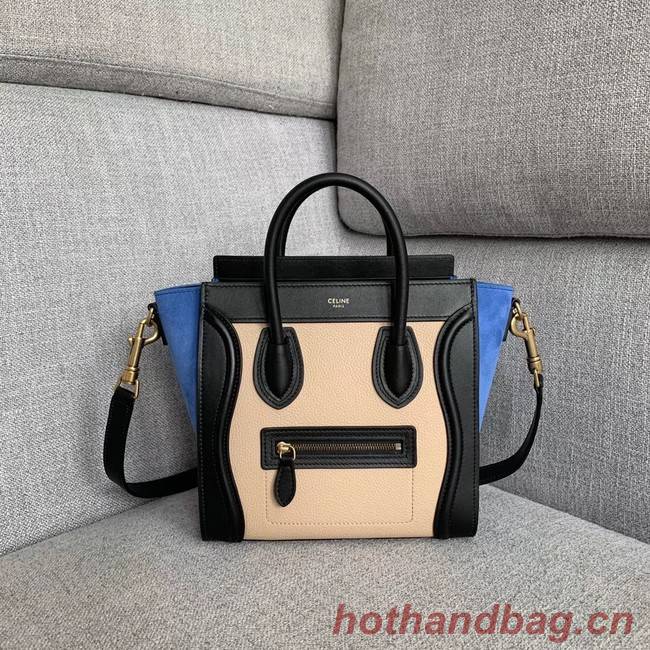 CELINE NANO LUGGAGE BAG IN LAMINATED LAMBSKIN 189243-3