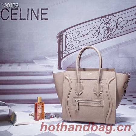 CELINE MICRO LUGGAGE HANDBAG IN LAMINATED LAMBSKIN 167793-12