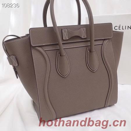 CELINE MICRO LUGGAGE HANDBAG IN LAMINATED LAMBSKIN 167793-6