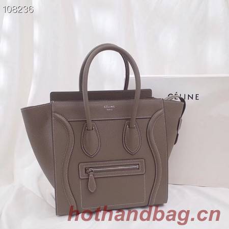 CELINE MICRO LUGGAGE HANDBAG IN LAMINATED LAMBSKIN 167793-6