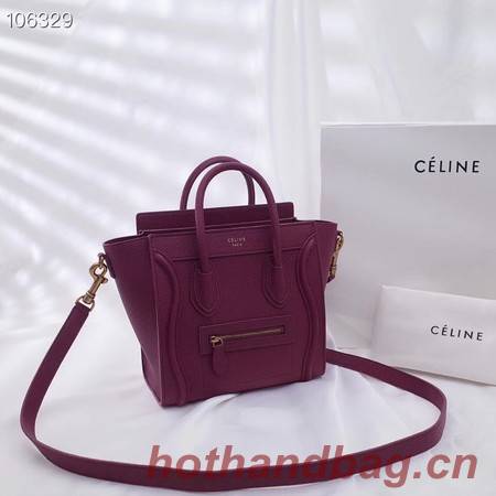 CELINE NANO LUGGAGE BAG IN LAMINATED LAMBSKIN 189244-18