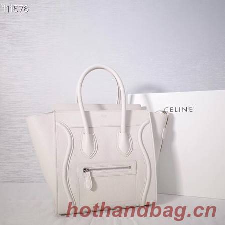 CELINE MICRO LUGGAGE HANDBAG IN LAMINATED LAMBSKIN 167793-25