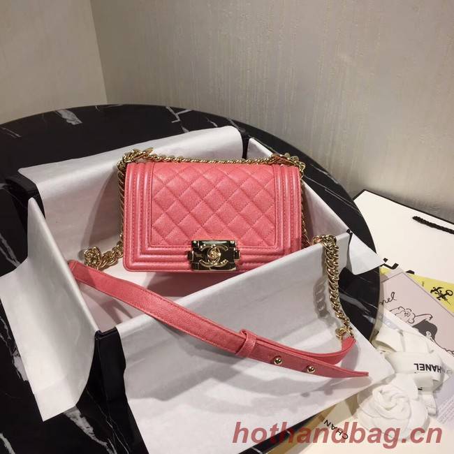 Boy Chanel Flap Shoulder Bag Original Leather Pink A67085 Gold