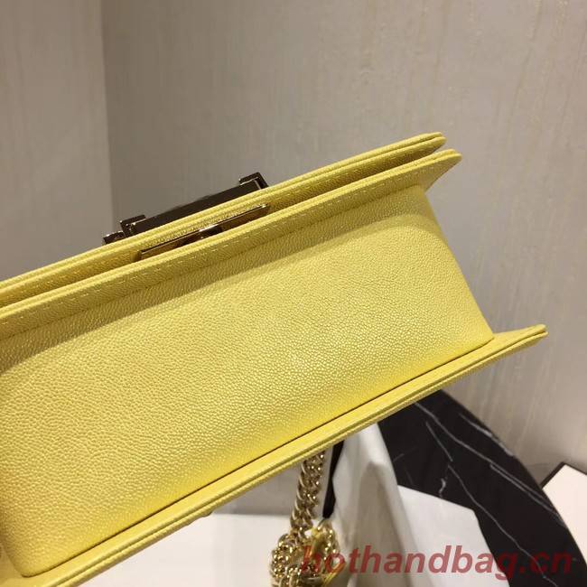 Boy Chanel Flap Shoulder Bag Original Leather Yellow A67085 Gold