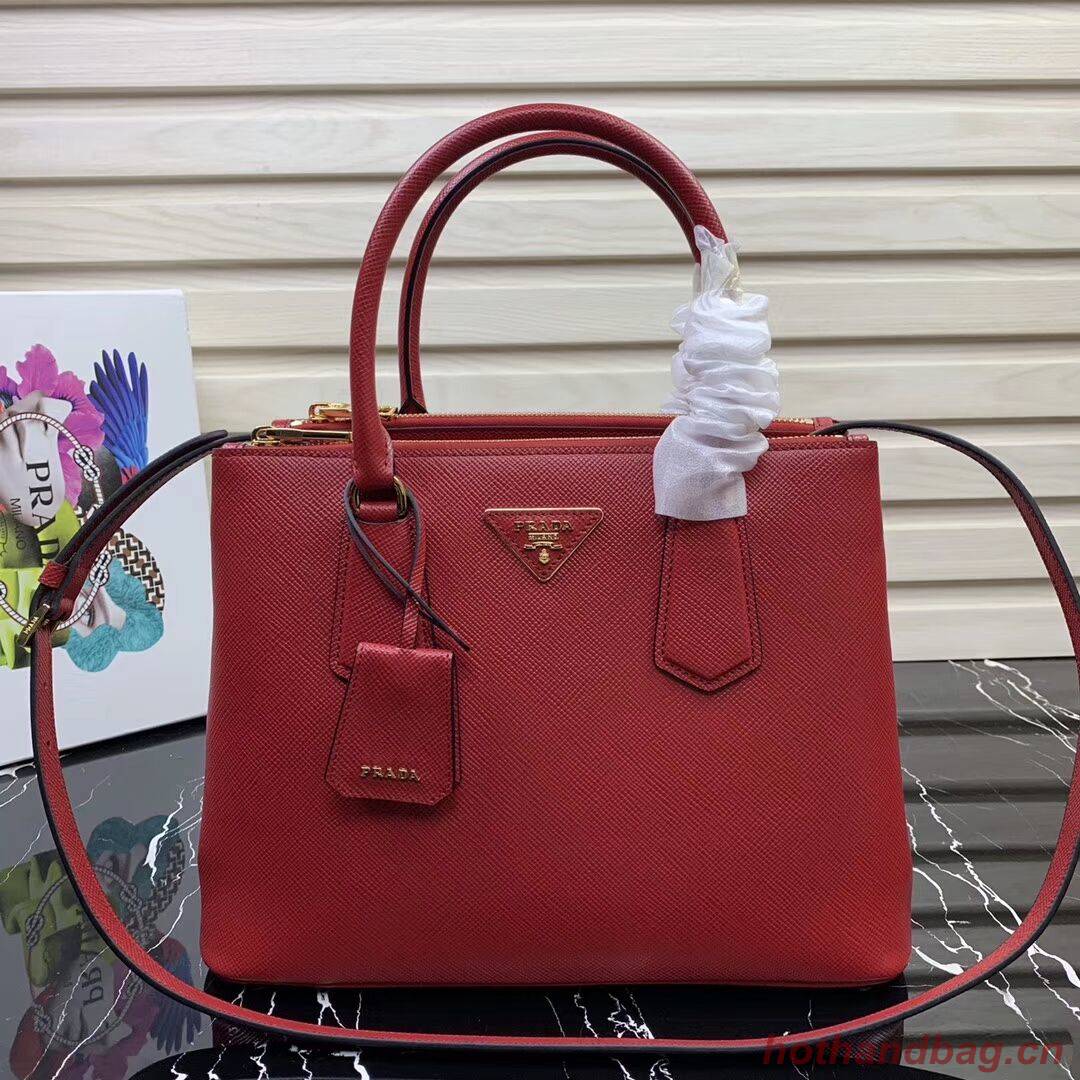 Prada Galleria Saffiano Leather Bag 1BA232 Red