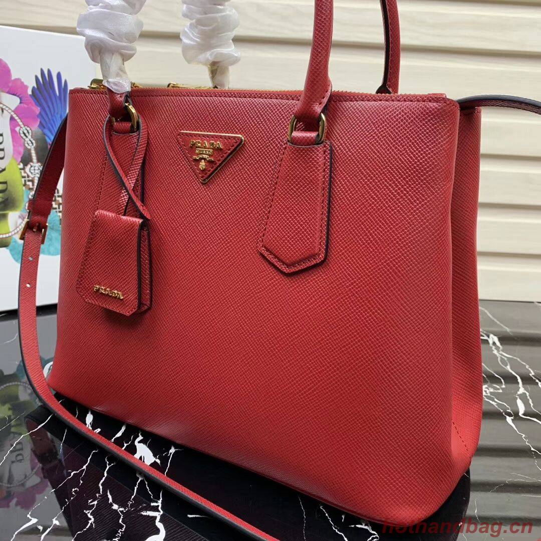 Prada Galleria Saffiano Leather Bag 1BA232 Red