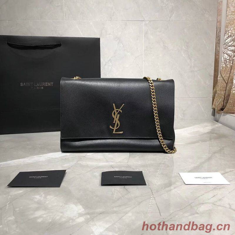 Yves Saint Laurent Double Skin Use Original Leather Shoulder Bag Y553804 Black