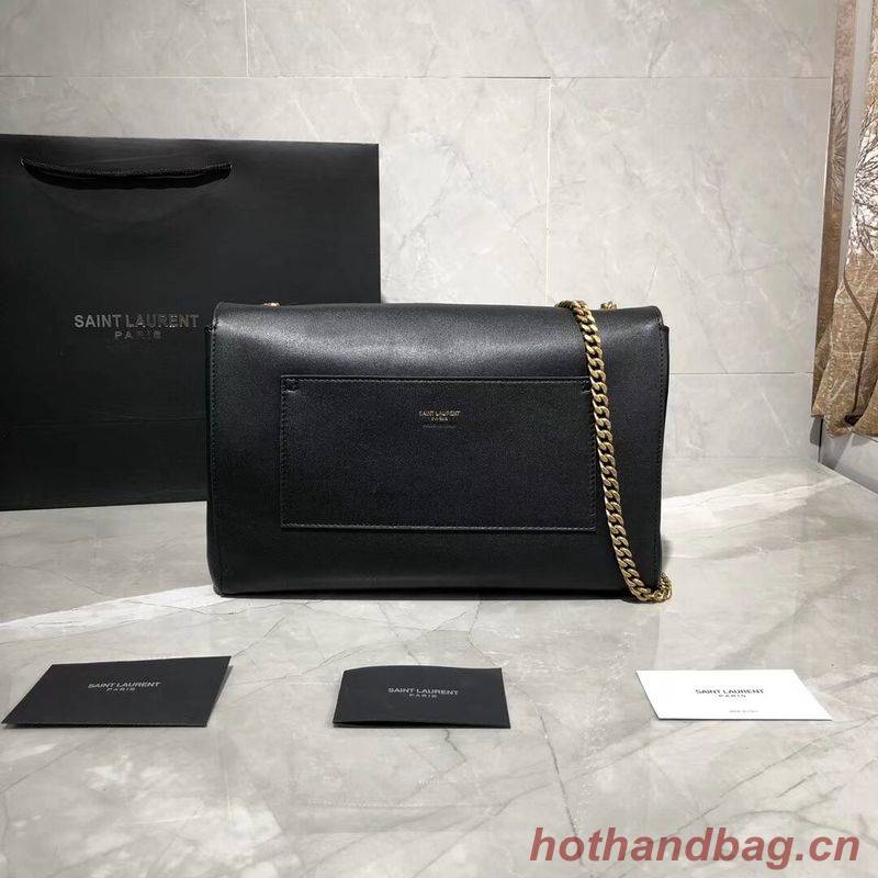 Yves Saint Laurent Double Skin Use Original Leather Shoulder Bag Y553804 Black