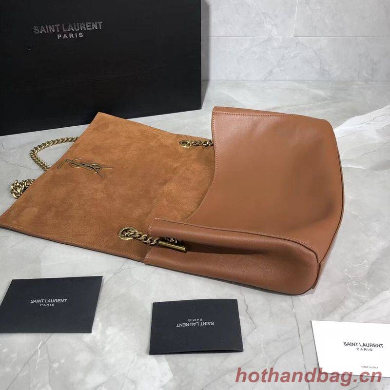 Yves Saint Laurent Double Skin Use Original Leather Shoulder Bag Y553804 Brown