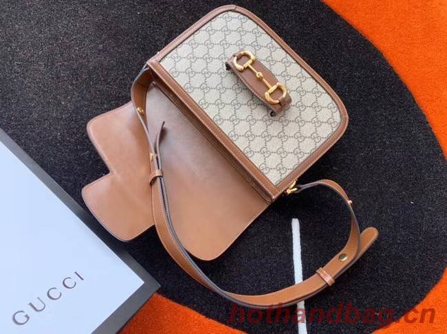 Gucci GG Supreme canvas shoulder bag 602204 brown