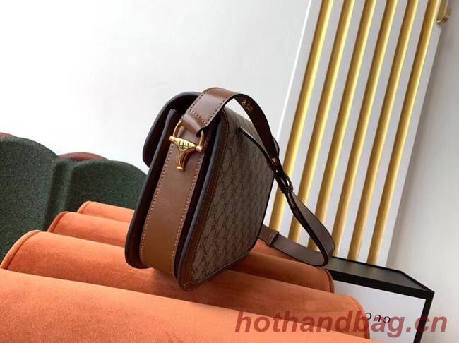 Gucci GG Supreme canvas shoulder bag 602204 brown