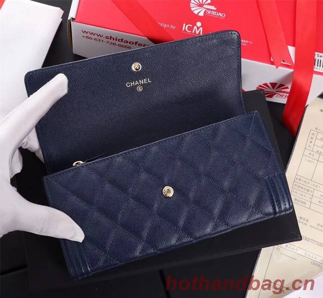 Chanel Calfskin Leather & Gold-Tone Metal A80286 blue